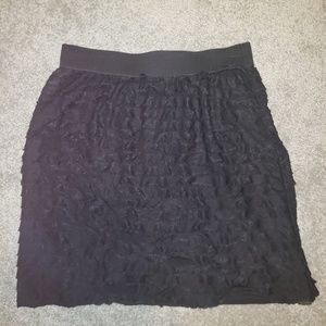 Ruffled black skirt